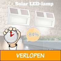 Set van TWEE solar LED buitenlampen