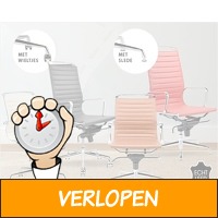 Leren design bureaustoel met wielen of slede