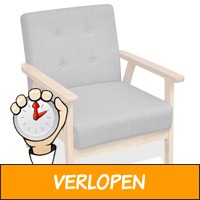 Fauteuil retro hout grijs