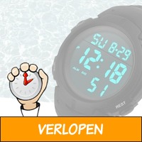 Stoer waterproof LCD-horloge