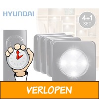 4+1 set draadloze LED Puck Lights