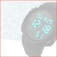 Stoer waterproof LCD-horloge