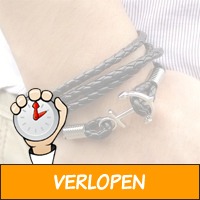 Stoere leren armband