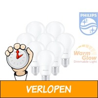 8 x Philips WarmGlow LED-lamp dimbaar