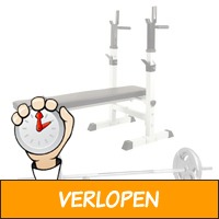 Halterbank wit met 108 kg halterset