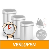 RVS prullenbak met sensor