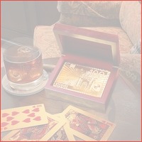 Gold playing cards + cadeaubox