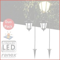 2-pack Ranex Solar LED lampen