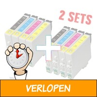 2 x set cartridges voor HP, Epson, Brother & Canon ..