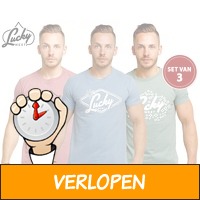 3-pack Lucky West T-shirt voor heren