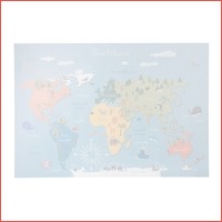 Worldmap op hout