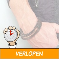 Leren heren armband