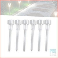 6 x Proline RVS tuinlampen