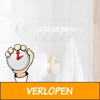 Zuignap rek met 5 RVS haken