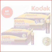 60 x Kodak Xtralife batterijen