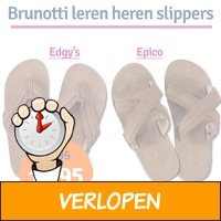 Leren Brunotti heren slippers