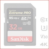 Sandisk 32GB SD Extreme Pro geheugenkaar..