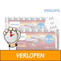 64 Philips Power Alkaline batterijen