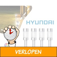 Vier Hyundai solar RVS lantaarns met kleur