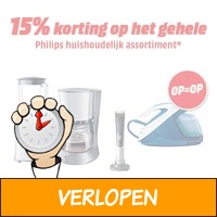 15% korting op Philips huishoudelijk