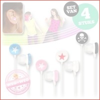 Set van 4 fashion earphones