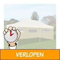 vidaXL Partytent pop-up inklapbaar 3 x 6 m creme