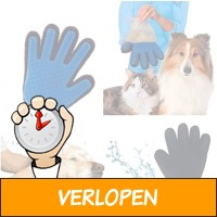 Vacht verzorgingsborstel handschoen hond/kat