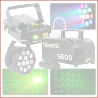 BeamZ lichtset met laser en rookmachine