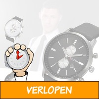 Herenhorloge met leren band