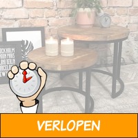 Bijzettafels van mangohout (set van 2)