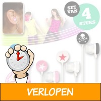 Set van 4 fashion earphones