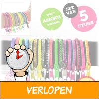 Set van 5 zipper armbanden