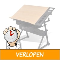 vidaXL tekentafel met 2 lades en kruk