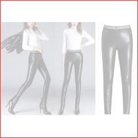 Leather look legging met fleece