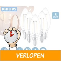 5-pack Philips LED filament kaarslampen