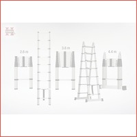 Telescopisch uitschuifbare ladder