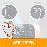 LED bluetooth wekkerradio met temperatuurmeter