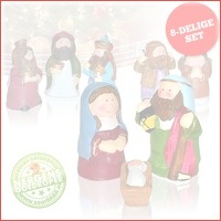 Vrolijke 8-delige kerstfigurenset