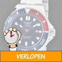 Aviator 20 ATM edelstalen duikhorloge