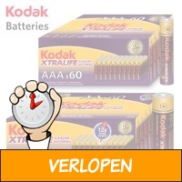 60 x Kodak Xtralife alkaline batterijen