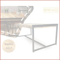 Industriele massief mangohouten eettafel