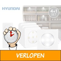 4+1 Set Hyundai draadloze LED Puck Lights