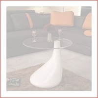 Salontafel met rond glazen tafelblad