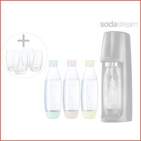 SodaStream Spirit met vulflessen en glaz..