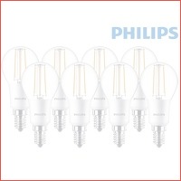 8 x Philips LED Classic dimbare kogellam..