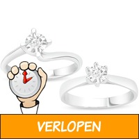 925 zilveren ring met diamant