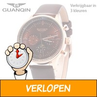 Leren 10ATM waterdicht Quartz herenhorloge in 3 variant..