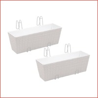 2 x vidaXL trapezium balkon plantenbak