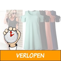 T-shirt jurk met open schouders