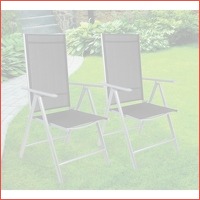 2 luxe aluminium tuinstoelen